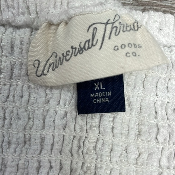 Universal Thread Button Front White Textured Linen Blend Sundress Pockets XL - Picture 12 of 16